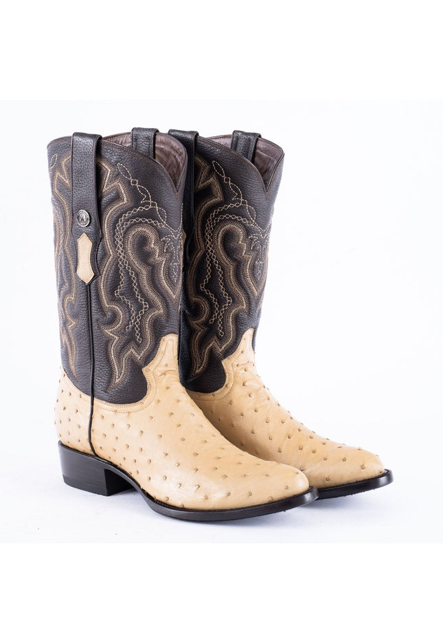 TANNER MARK EXOTIC LEATHER Ostrich Orix Cowboy Boots Round Toe - Rancho Sementalvariable