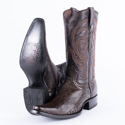 TANNER MARK EXOTIC LEATHER Python MD KT Cowboy Boots Euro Toe - Rancho Sementalvariable