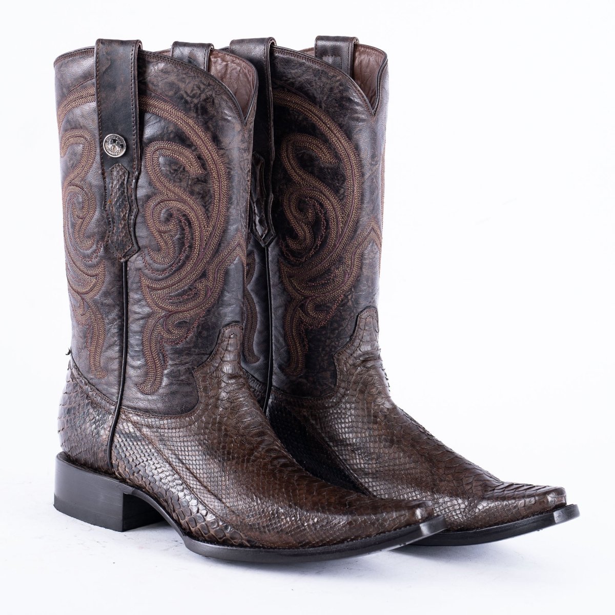 TANNER MARK EXOTIC LEATHER Python MD KT Cowboy Boots Euro Toe