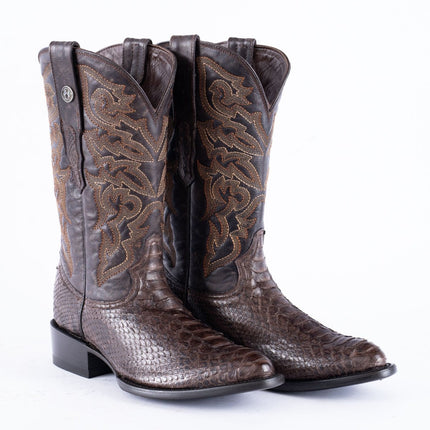 TANNER MARK EXOTIC LEATHER Python MD KT Cowboy Boots Round Toe - Rancho Sementalvariable