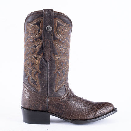 TANNER MARK EXOTIC LEATHER Python MD KT Cowboy Boots Round Toe - Rancho Sementalvariable