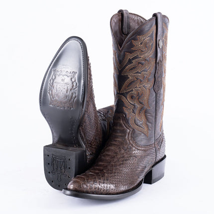 TANNER MARK EXOTIC LEATHER Python MD KT Cowboy Boots Round Toe - Rancho Sementalvariable