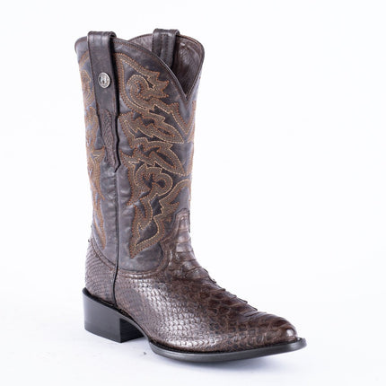 TANNER MARK EXOTIC LEATHER Python MD KT Cowboy Boots Round Toe - Rancho Sementalvariable
