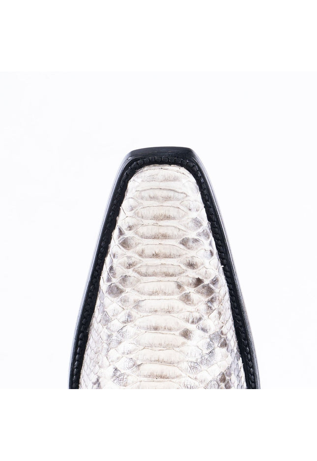 TANNER MARK EXOTIC LEATHER Python Natural Cowboy Boots Euro Toe - Rancho Sementalvariable