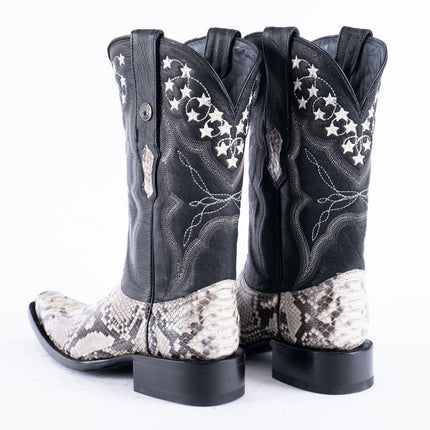 TANNER MARK EXOTIC LEATHER Python Natural Cowboy Boots Euro Toe - Rancho Sementalvariable