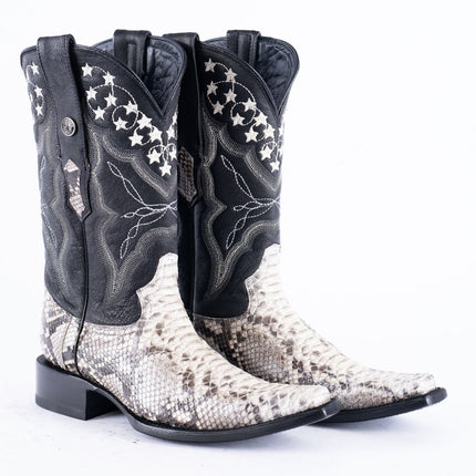 TANNER MARK EXOTIC LEATHER Python Natural Cowboy Boots Euro Toe - Rancho Sementalvariable