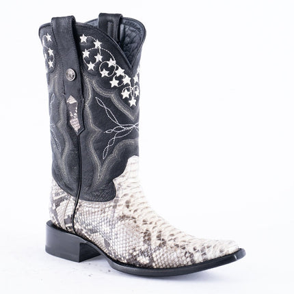 TANNER MARK EXOTIC LEATHER Python Natural Cowboy Boots Euro Toe - Rancho Sementalvariable
