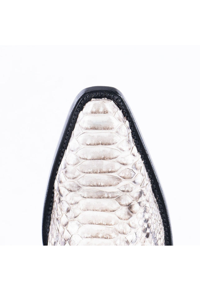 TANNER MARK EXOTIC LEATHER Python Natural Cowboy Boots Snip Toe - Rancho Sementalvariable