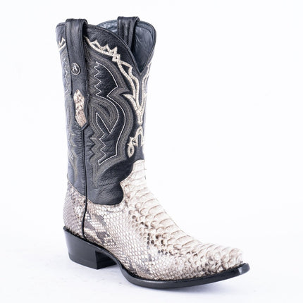 TANNER MARK EXOTIC LEATHER Python Natural Cowboy Boots Snip Toe - Rancho Sementalvariable