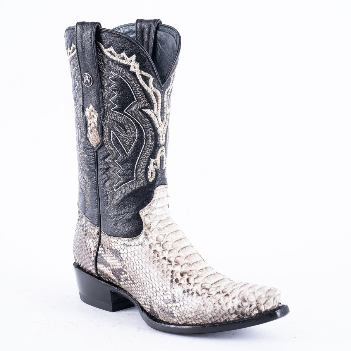 TANNER MARK EXOTIC LEATHER Python Natural Cowboy Boots Snip Toe
