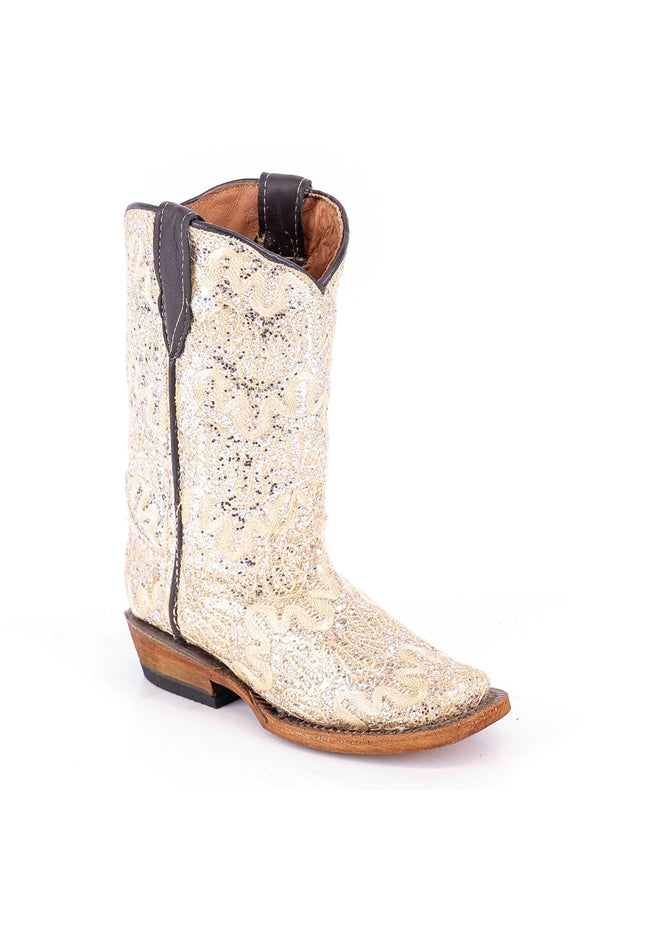 TANNER MARK KIDS Bailey Shimmer Beige Cowgirl Boots - Rancho Sementalvariable