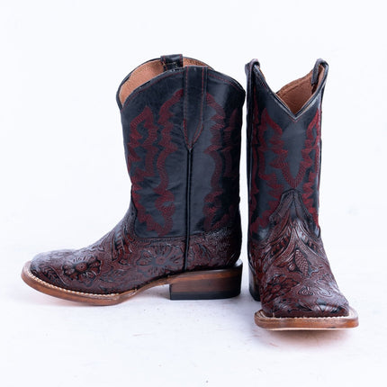 TANNER MARK KIDS Hand Tool Print Red Cowboy Boots - Rancho Sementalvariable