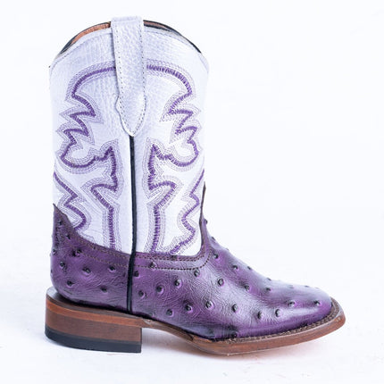 TANNER MARK KIDS Ostrich Print Purple Cowgirl Boots - Rancho Sementalvariable