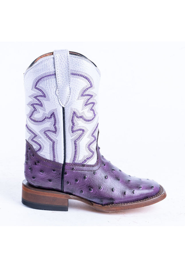 TANNER MARK KIDS Ostrich Print Purple Cowgirl Boots - Rancho Sementalvariable