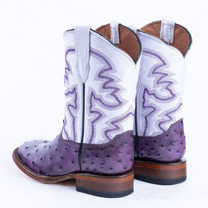 TANNER MARK KIDS Ostrich Print Purple Cowgirl Boots - Rancho Sementalvariable