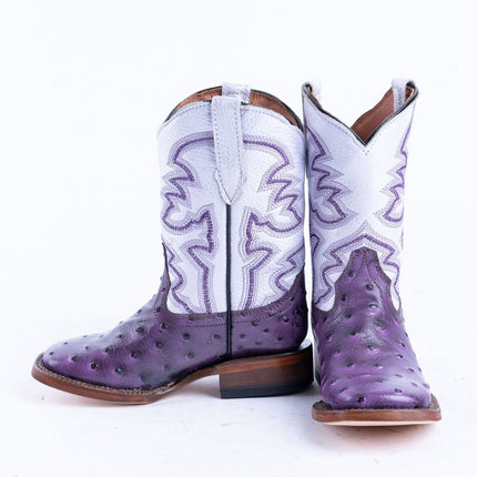 TANNER MARK KIDS Ostrich Print Purple Cowgirl Boots - Rancho Sementalvariable