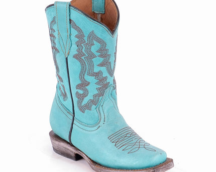 TANNER MARK KIDS Turquoise Calf Cowgirl Boots - Rancho Sementalvariable