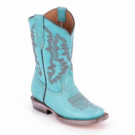 TANNER MARK KIDS Turquoise Calf Cowgirl Boots - Rancho Sementalvariable