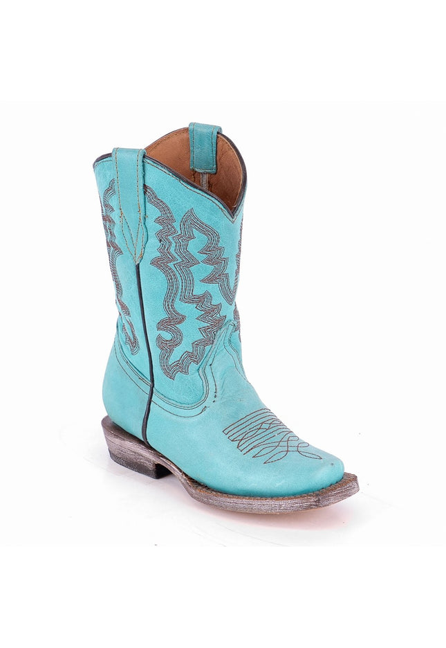 TANNER MARK KIDS Turquoise Calf Cowgirl Boots - Rancho Sementalvariable