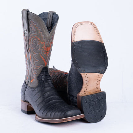 TANNER MARK MEN’S Caiman Belly Black Print Western Boots With Hybrid Sole - Rancho Sementalvariable