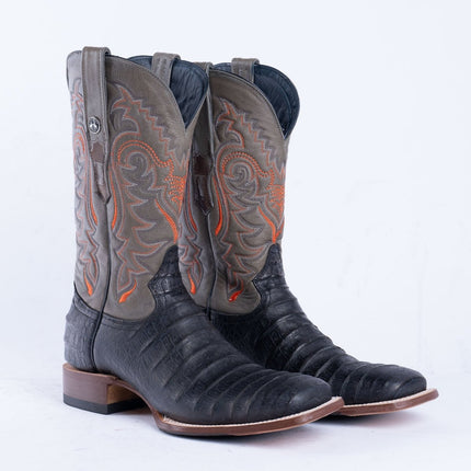TANNER MARK MEN’S Caiman Belly Black Print Western Boots With Hybrid Sole - Rancho Sementalvariable