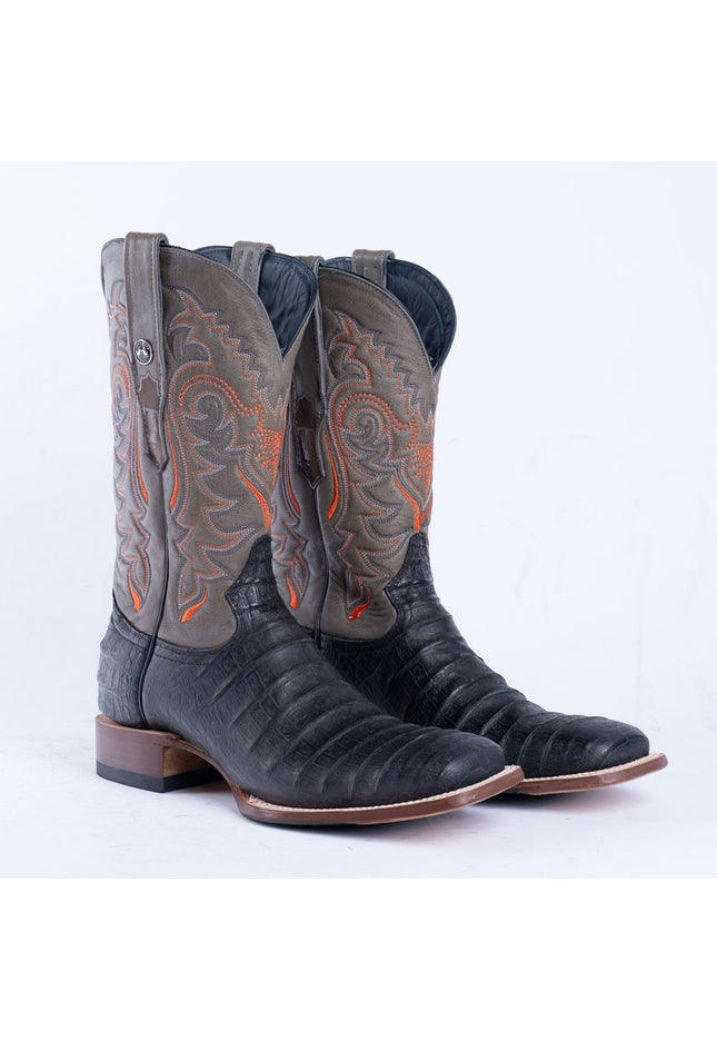 TANNER MARK MEN’S Caiman Belly Black Print Western Boots With Hybrid Sole - Rancho Sementalvariable