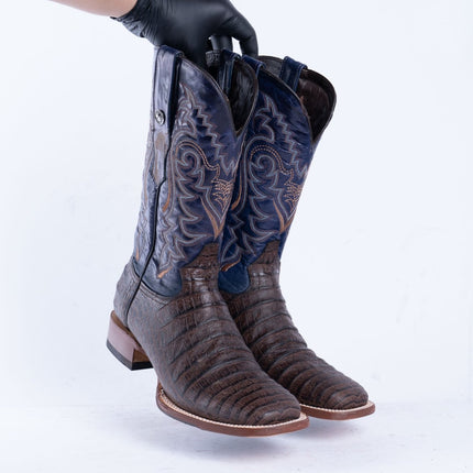 TANNER MARK MEN'S Caiman Belly Brown Western Boots Whit Hybrid Sole - Rancho Sementalvariable