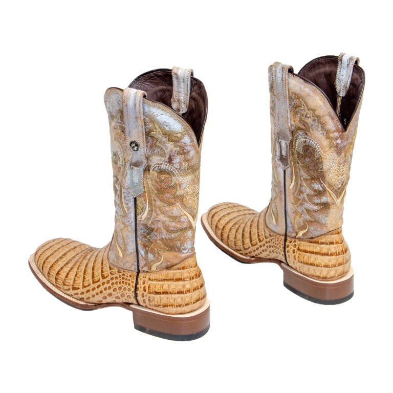 TANNER MARK MEN'S Caiman Belly Orix Western Boots Whit Everest Honey Top / Hybrid Sole - Rancho Sementalvariable