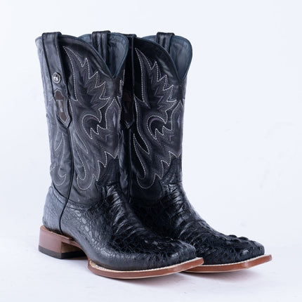 TANNER MARK MEN'S Croc Hornback Black Print Western Boots - Rancho Sementalvariable