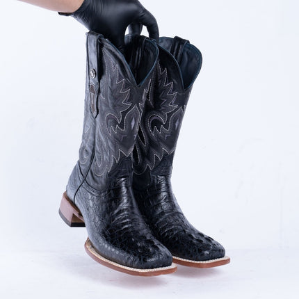 TANNER MARK MEN'S Croc Hornback Black Print Western Boots - Rancho Sementalvariable