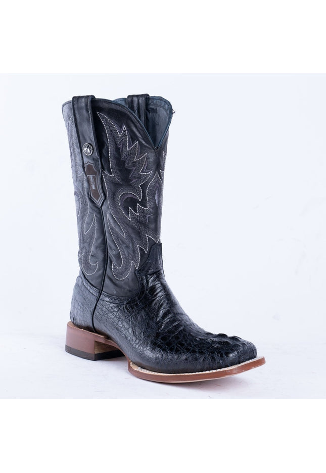 TANNER MARK MEN'S Croc Hornback Black Print Western Boots - Rancho Sementalvariable