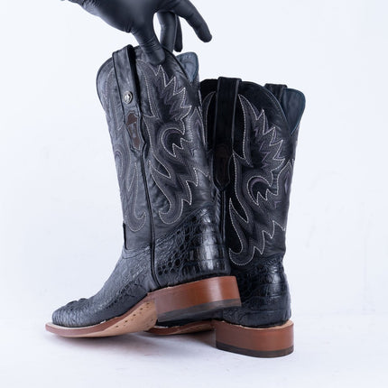 TANNER MARK MEN'S Croc Hornback Black Print Western Boots - Rancho Sementalvariable