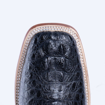 TANNER MARK MEN'S Croc Hornback Black Print Western Boots - Rancho Sementalvariable