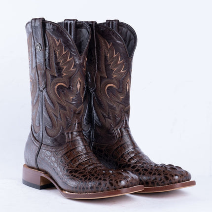 TANNER MARK MEN'S Croc Hornback Brown Print Western Boots - Rancho Sementalvariable