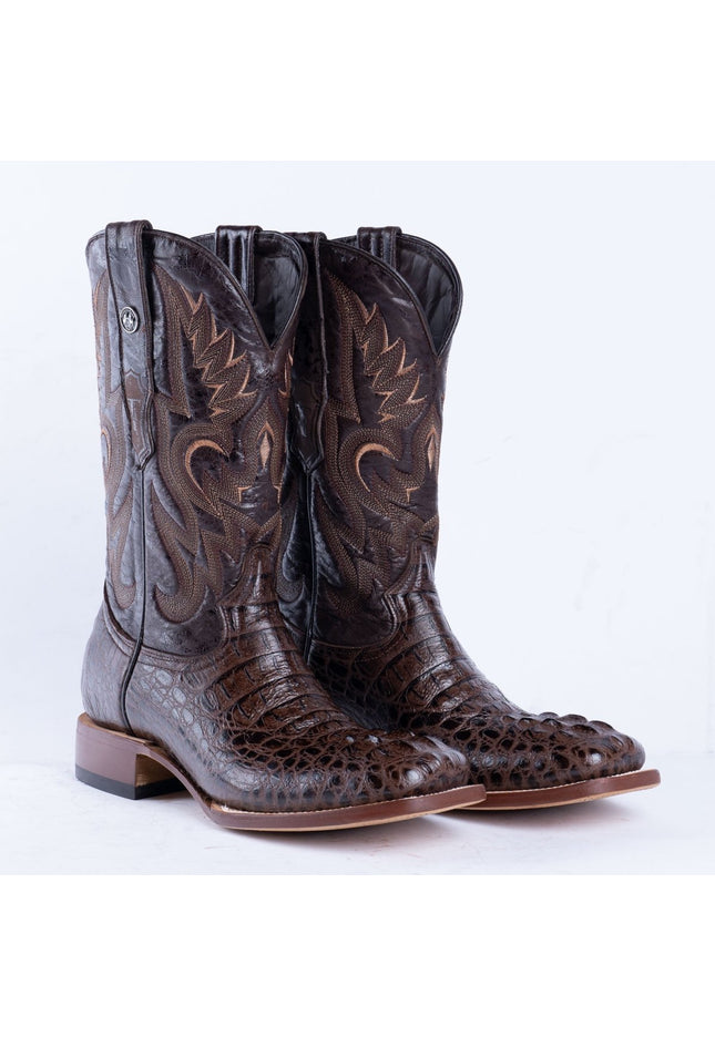 TANNER MARK MEN'S Croc Hornback Brown Print Western Boots - Rancho Sementalvariable
