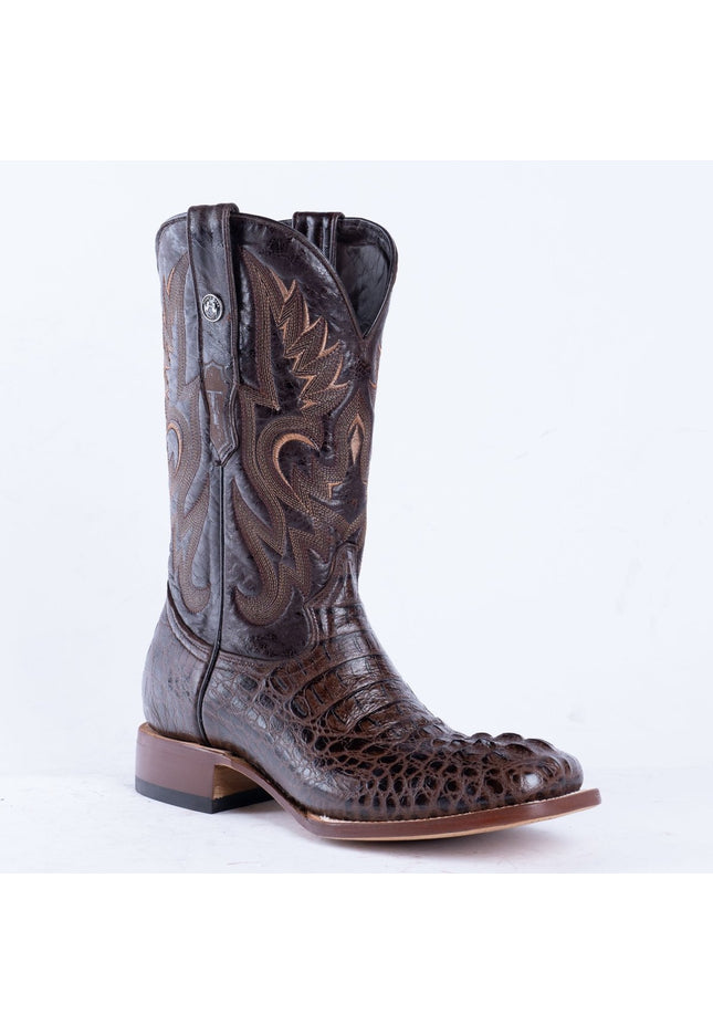 TANNER MARK MEN'S Croc Hornback Brown Print Western Boots - Rancho Sementalvariable