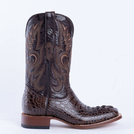 TANNER MARK MEN'S Croc Hornback Brown Print Western Boots - Rancho Sementalvariable