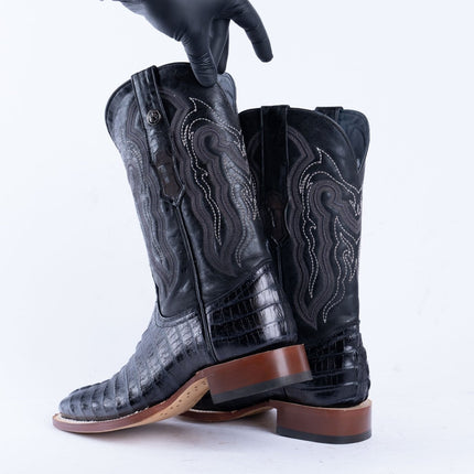 TANNER MARK MEN'S Croc Tail Black Print Western Boots - Rancho Sementalvariable