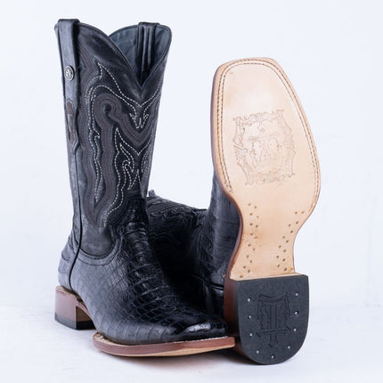 TANNER MARK MEN'S Croc Tail Black Print Western Boots - Rancho Sementalvariable