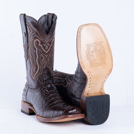 TANNER MARK MEN'S Croc Tail Brown Print Western Boots - Rancho Sementalvariable