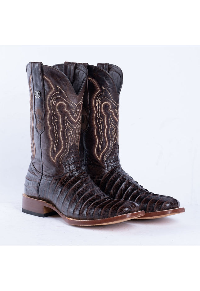TANNER MARK MEN'S Croc Tail Brown Print Western Boots - Rancho Sementalvariable