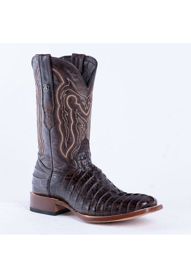 TANNER MARK MEN'S Croc Tail Brown Print Western Boots - Rancho Sementalvariable