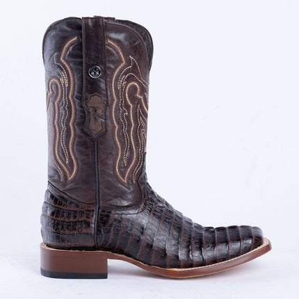 TANNER MARK MEN'S Croc Tail Brown Print Western Boots - Rancho Sementalvariable