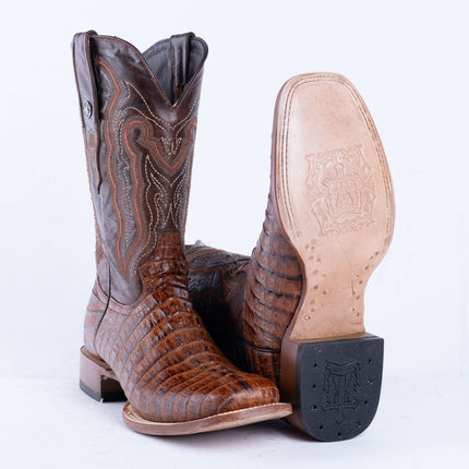 TANNER MARK MEN'S Croc Tail Cognac Print Western Boots - Rancho Sementalvariable