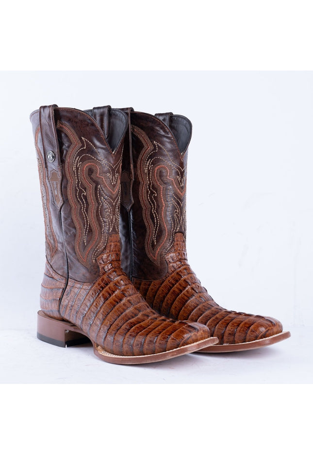 TANNER MARK MEN'S Croc Tail Cognac Print Western Boots - Rancho Sementalvariable