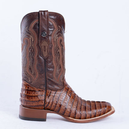 TANNER MARK MEN'S Croc Tail Cognac Print Western Boots - Rancho Sementalvariable