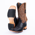 TANNER MARK MEN'S EXOTIC LEATHER Caiman Belly Black Western Boots Hybrid Sole - Rancho Sementalvariable