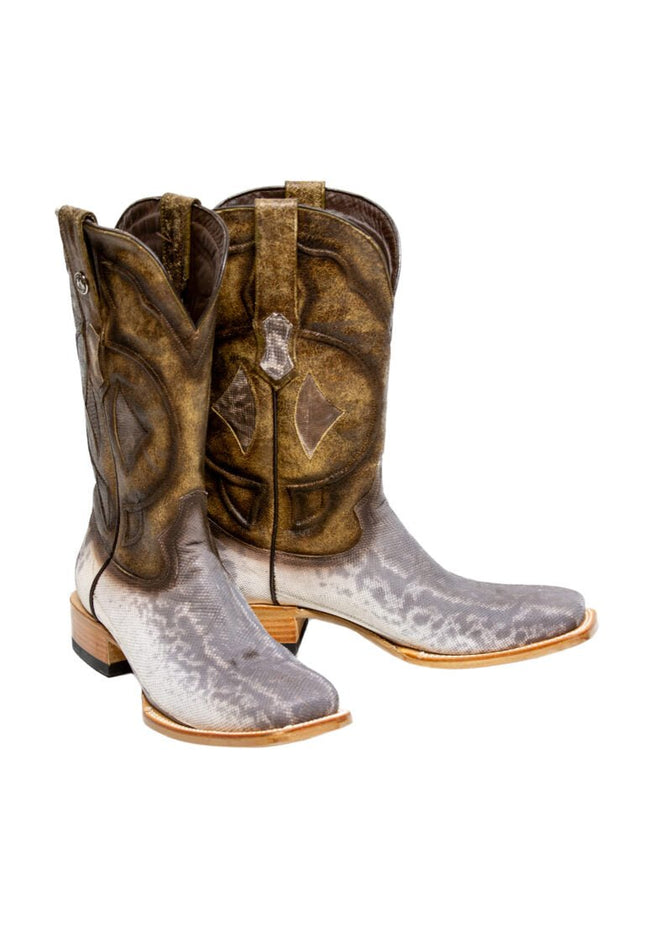 TANNER MARK MEN'S EXOTIC LEATHER Carunga Natural With Arena Old West Top - Rancho Sementalvariable