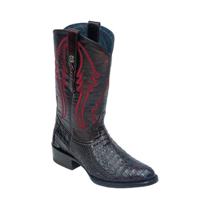 TANNER MARK MEN'S EXOTIC LEATHER Croc Belly Black Cherry Cowboy Boots - Rancho Sementalvariable