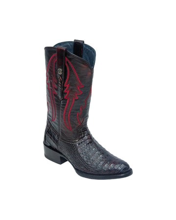 TANNER MARK MEN'S EXOTIC LEATHER Croc Belly Black Cherry Cowboy Boots - Rancho Sementalvariable